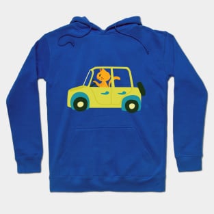 Cat driving car Hoodie